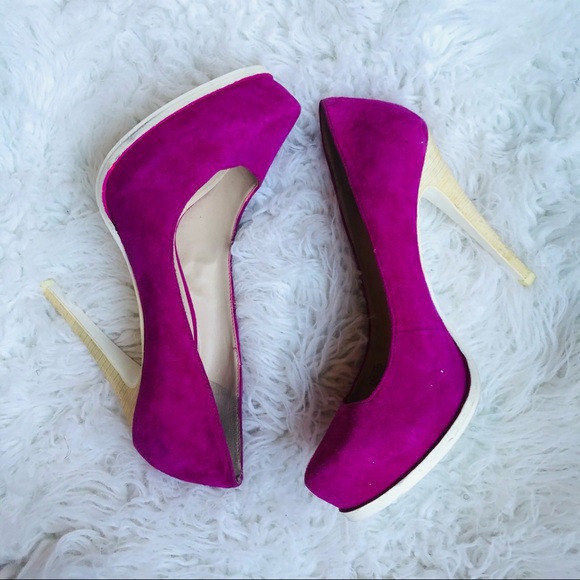 BCBGENERATION Pink Suede Platform Shoes Sz 8.5 - Picture 6 of 16